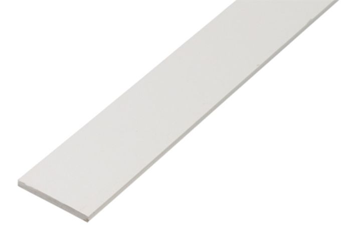 ALBERTS Platte Stang Pvc Wit 1M/30X3 Mm ALBERTS Platte Stang Pvc Wit 1M/30X3 Mm