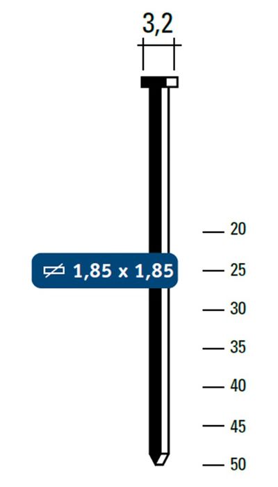 Hewitool Frst184000 40Mm-St1.8X40 Brads Staal Hewitool Frst184000 40Mm-St1.8X40 Brads Staal