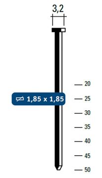 Hewitool Frst185000 50Mm-St1.8X50 Brads Staal
