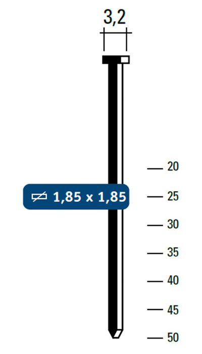 Hewitool Frst185000 50Mm-St1.8X50 Brads Staal