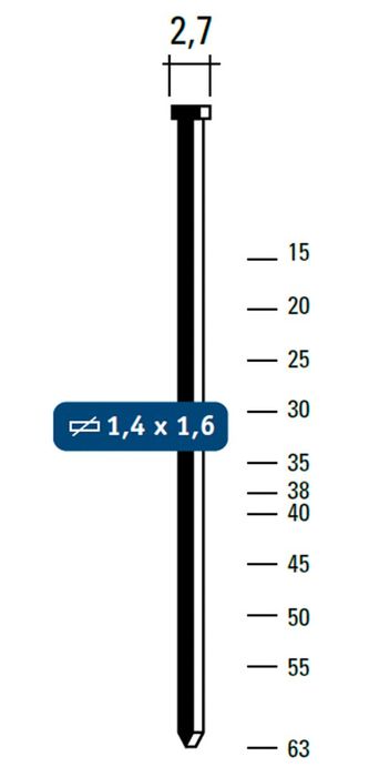 Hewitool Frt1640 40Mm-T16-40 Brads 4000St Hewitool Frt1640 40Mm-T16-40 Brads 4000St