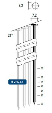 Hewitool Ftfn212975 75Mm-Fn21 2.9X75 Nagel 3000St
