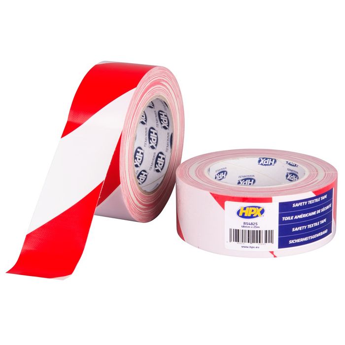 HPX Safety Textile Tape - Wit/Rood 48Mm X