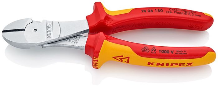 Knipex Zijsnijtang 7406 180 Chrom.Isol. Knipex Zijsnijtang 7406 180 Chrom.Isol.