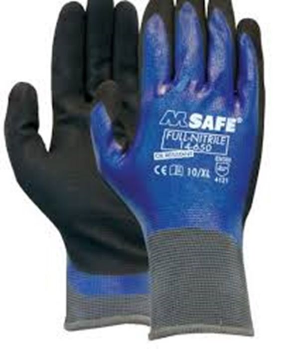 M-Safe Handschoen Full-Nitrile 14-650 Zwart / blauw