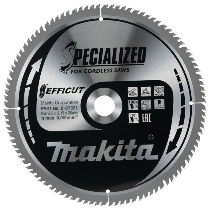 Makita zaagblad SPECIALIZED EFFICUT accu Makita zaagblad SPECIALIZED EFFICUT accu