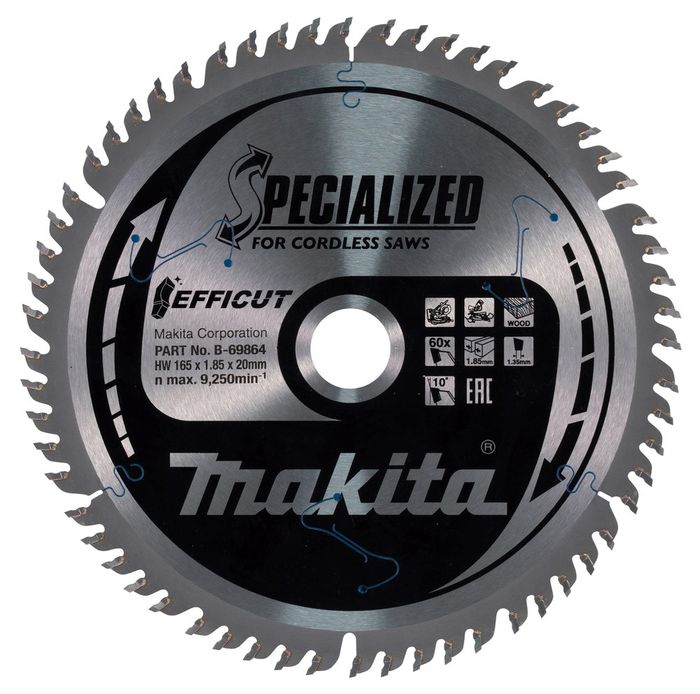 Makita TCT EFFICUT zaagblad 165mmx20x Makita TCT EFFICUT zaagblad 165mmx20x
