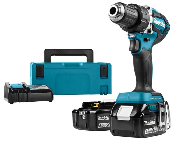 Makita Boor- En Schroefmachine 18V 13Mm + 2Xbl1850 + 1Xdc18Rc + Makpac