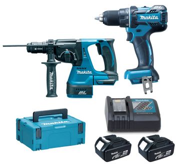 Makita Combopack Ddf480Z+Dhr243Z+Dc18+Bl1840X2