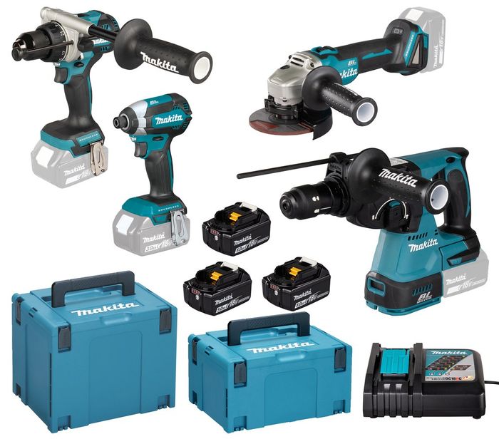 Makita Combopack DHP492+DTD153+DGA506+DHR243