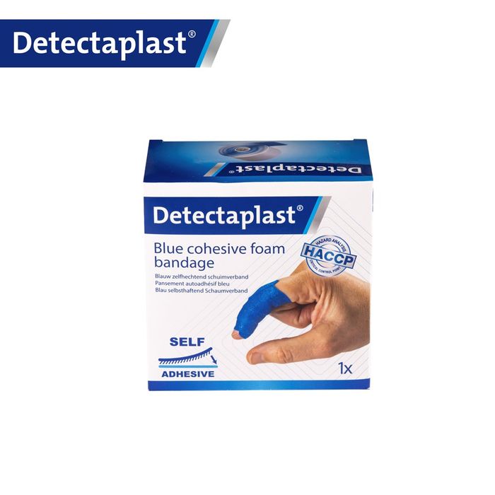 Detectaplast Foam bandage blauw 6cm x 4,5m