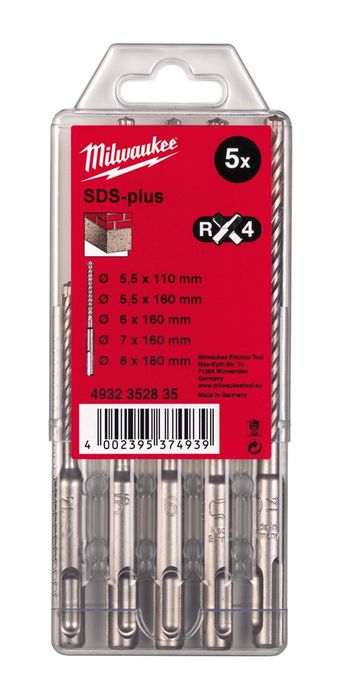 MILWAUKEE® Set Sds-Plus Hamerboren Mx4
