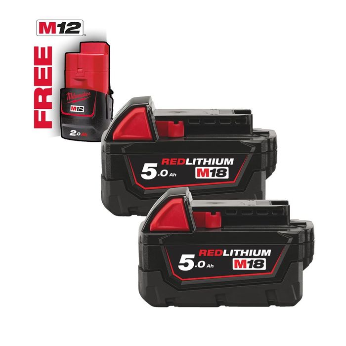 MILWAUKEE® M18B52 18V li Batterij x2 MILWAUKEE® M18B52 18V li Batterij x2