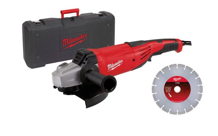 Milwaukee Ag 22-230 E Diamantset 2200 Watt Haakse