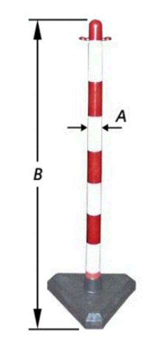 Pardaen Grenspalen Op Voet,Rood-Wit 40X860 Mm
