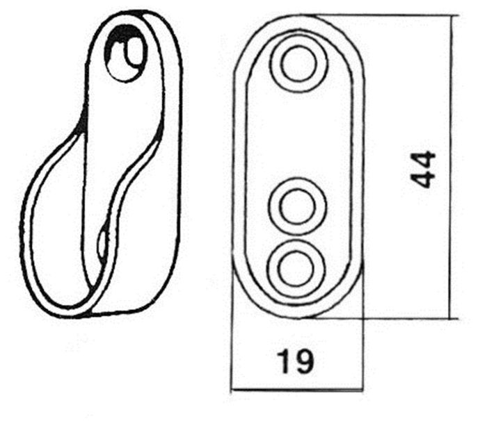 Pardaen 2 Buisdragers Voor Ovale Buis 44X20 Mm