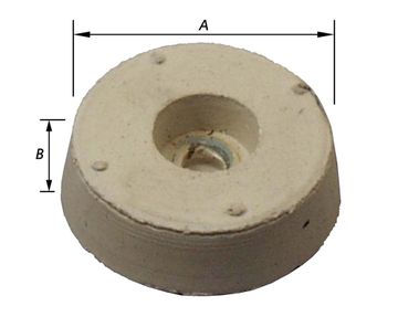 Pardaen 4 Stoeldoppen+Schroefgat,Wit 24X8 Mm