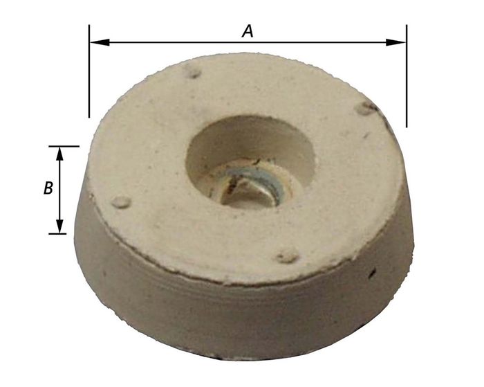 Pardaen 4 Stoeldoppen+Schroefgat,Wit 24X8 Mm