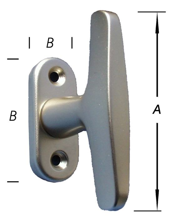 Pardaen T-Krukje Op Rozet, Alu F1 80 Mm Pardaen T-Krukje Op Rozet, Alu F1 80 Mm