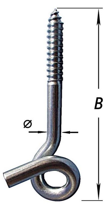 Pardaen 2 Gymnastiekhaken Houtdr. Rvs 9X120 Mm