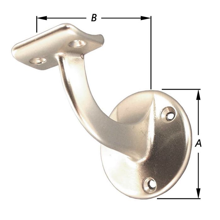Pardaen 2 Leuninghouders Alu Geelox. 56 X 65 Mm
