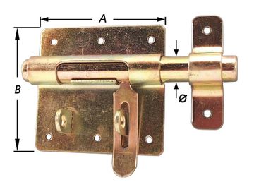 Pardaen Box-Grendel,2 Hangslotg.,Zwart 90 X 16