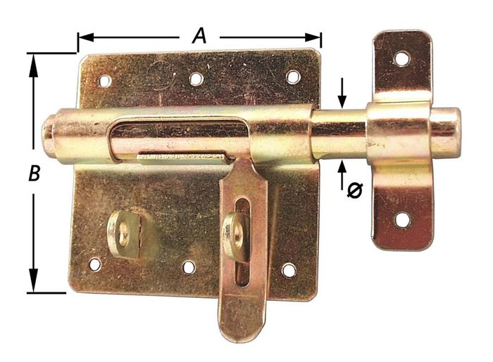Pardaen Box-Grendel,2 Hangslotg.,Zwart 90 X 16 Pardaen Box-Grendel,2 Hangslotg.,Zwart 90 X 16