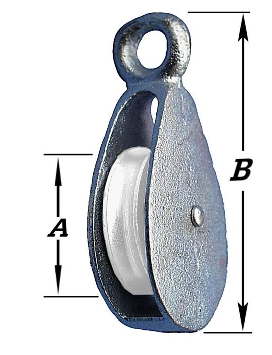 Pardaen Takelblokje, 1 Wiel, Vast Oog 40 Mm Pardaen Takelblokje, 1 Wiel, Vast Oog 40 Mm