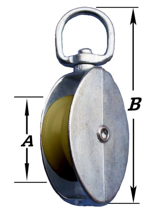 Pardaen Takelblok,1 Wiel,Draaibaar Oog 50 Mm Pardaen Takelblok,1 Wiel,Draaibaar Oog 50 Mm