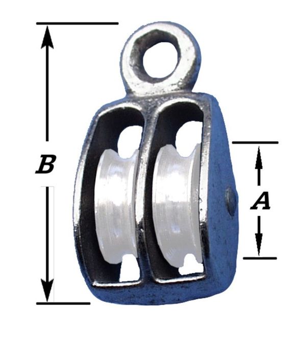 Pardaen Takelblokje, 2 Wielen,Vast Oog 50 Mm Pardaen Takelblokje, 2 Wielen,Vast Oog 50 Mm
