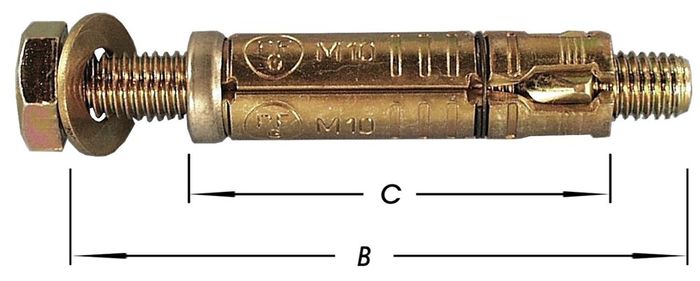 Pardaen 2 Keilbouten Tapbout 6 Kant M6X55Mm Pardaen 2 Keilbouten Tapbout 6 Kant M6X55Mm