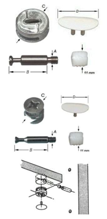 Pardaen 2 Verbindingsets, Excentrisch M6X27Mm
