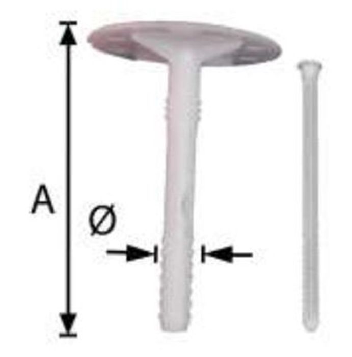 Pardaen 25 Isolatiepluggen+Nylon Nagel 220 X 10 Pardaen 25 Isolatiepluggen+Nylon Nagel 220 X 10