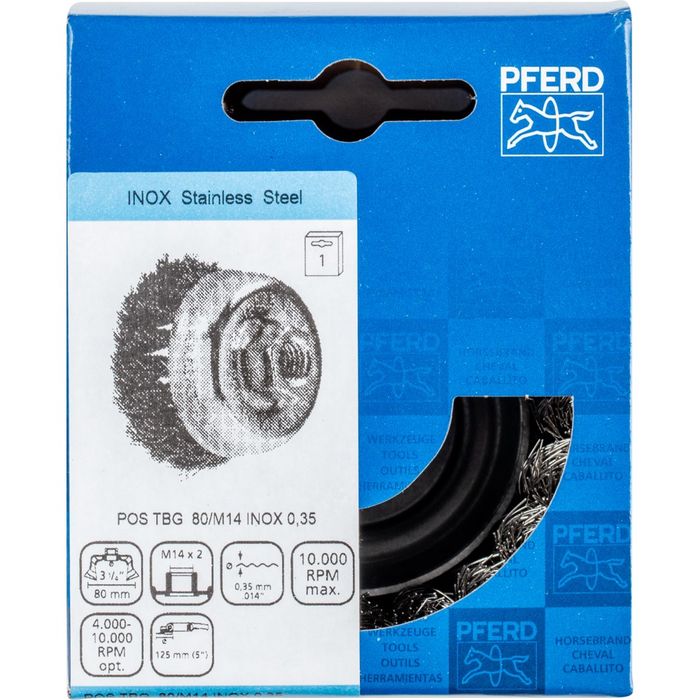 PFERD TOOLS Borstel Pos Tbg  80/M14 Inox 0,35
