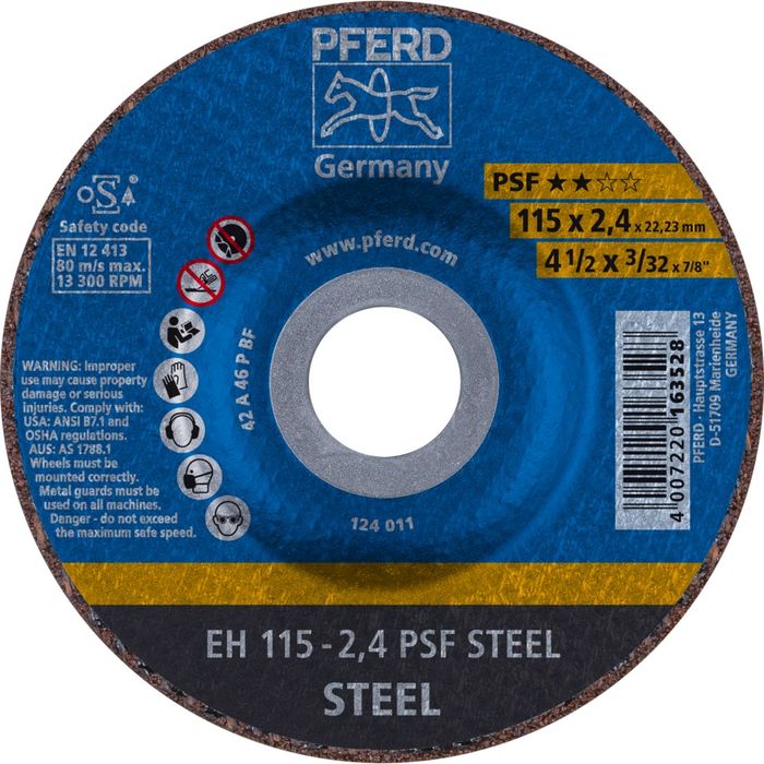 PFERD Doorsl.Schijf Eh 115-2,4 Psf Steel PFERD Doorsl.Schijf Eh 115-2,4 Psf Steel