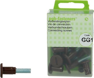 PGB-FASTENERS Verbindingsvijzen/kapje M 6x29/36 Bruin/