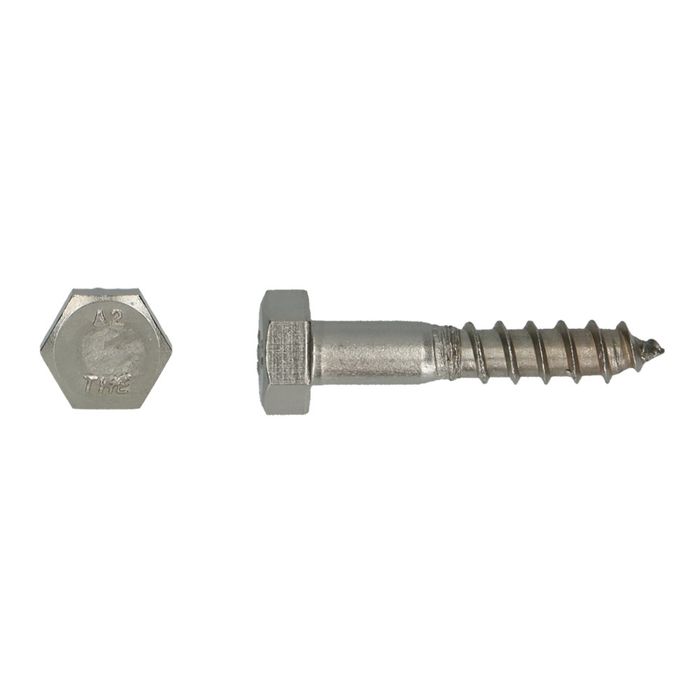 PGB-FASTENERS Houtdraadbout Din 571 * 10x100 A2 / PGB-FASTENERS Houtdraadbout Din 571 * 10x100 A2 /