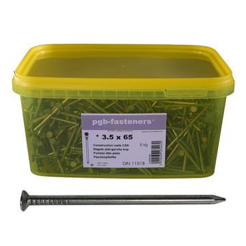 PGB-FASTENERS 1st. Nagel plat kop D.1151B 4,