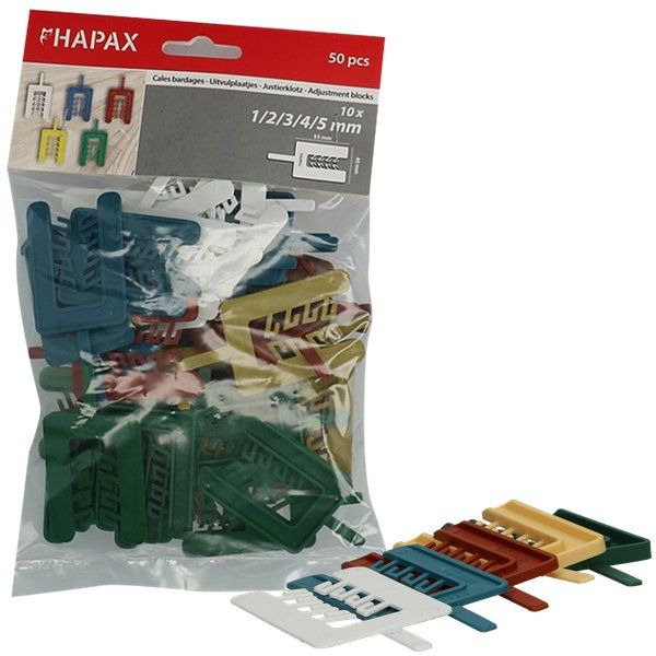 HAPAX 5st. HAPAX uitvulplaatjes 1-2-3-4-5mm/50st
