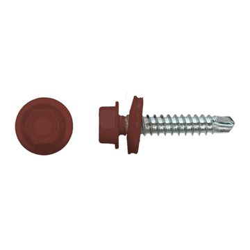 PGB-FASTENERS 100 Kleurkopschroef Roodbruin Ral8012 *