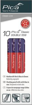 Pica Potlood Rood/Blauw 17,5 cm per 10 stuks