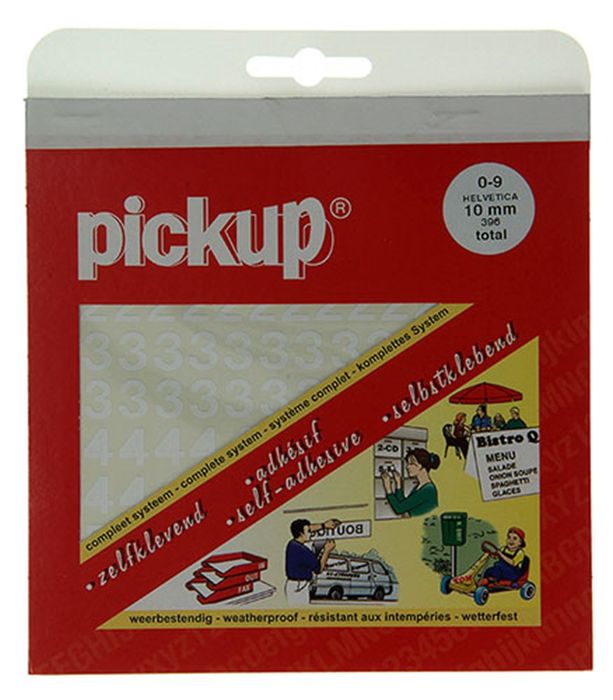 Pickup Cijfers Wit Mat 10 Mm Assorti Helvetica