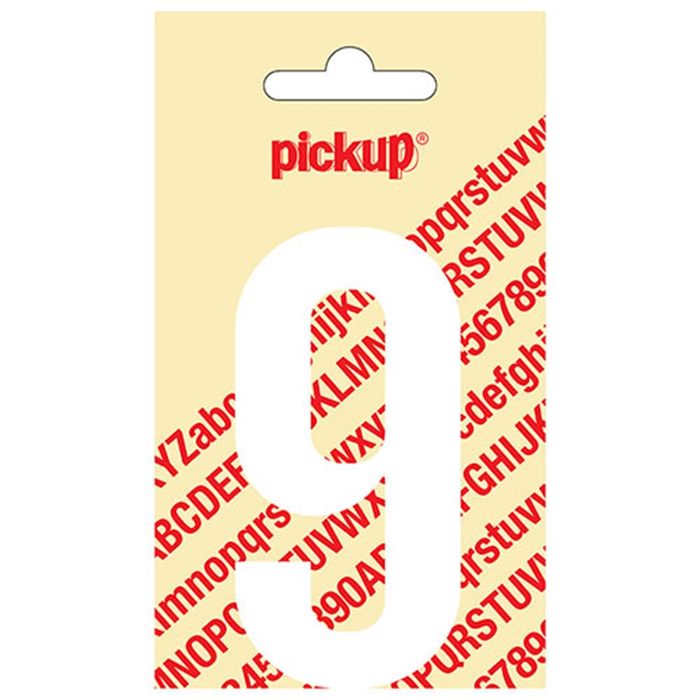 Pickup Kleefcijfer 090Mm Wit 9 Pickup Kleefcijfer 090Mm Wit 9