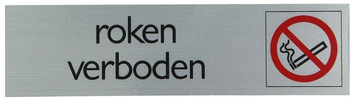 Pickup Route Alulook 165X44 Mm Roken Verboden Pickup Route Alulook 165X44 Mm Roken Verboden