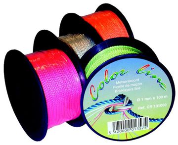 Colorline Nylon Metserskoord Fluo Geel - 1 Mm X