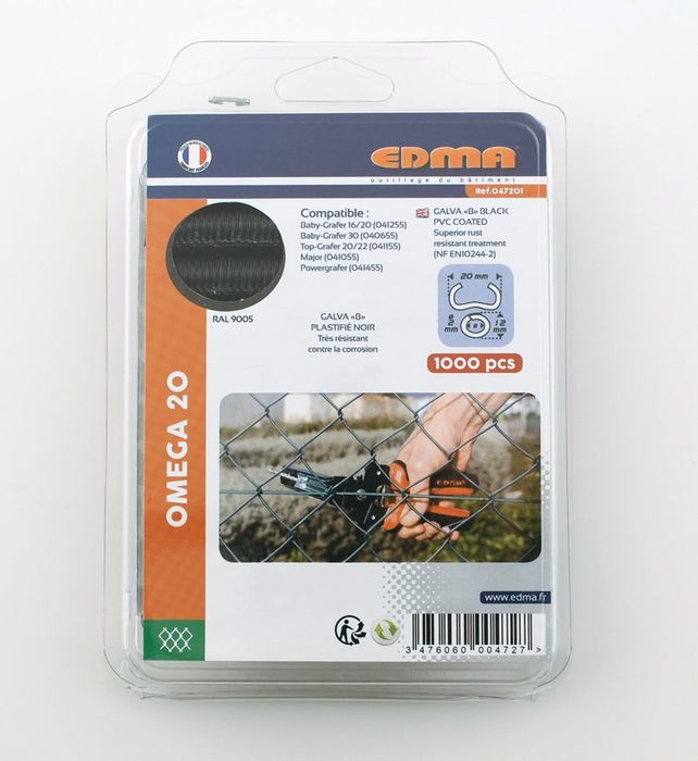 Edma Krammen OMEGA 20 zwart geplast Edma Krammen OMEGA 20 zwart geplast