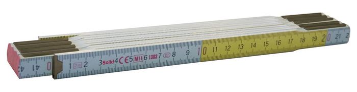 Solid Vouwmeter Hout 984 - 2M, 16Mm Wit/Geel Solid Vouwmeter Hout 984 - 2M, 16Mm Wit/Geel