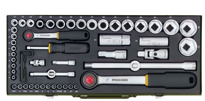 Proxxon Dopsleutelset 1/4+1/2 (Crv 56-Dlg.) Proxxon Dopsleutelset 1/4+1/2 (Crv 56-Dlg.)