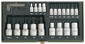 Proxxon Dopsleutelset Tx 1/4+1/2 (23-Dlg.)
