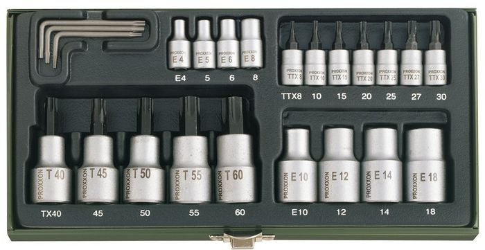 Proxxon Dopsleutelset Tx 1/4+1/2 (23-Dlg.) Proxxon Dopsleutelset Tx 1/4+1/2 (23-Dlg.)